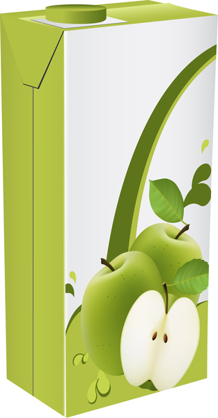 apple juice drinks package design vector
