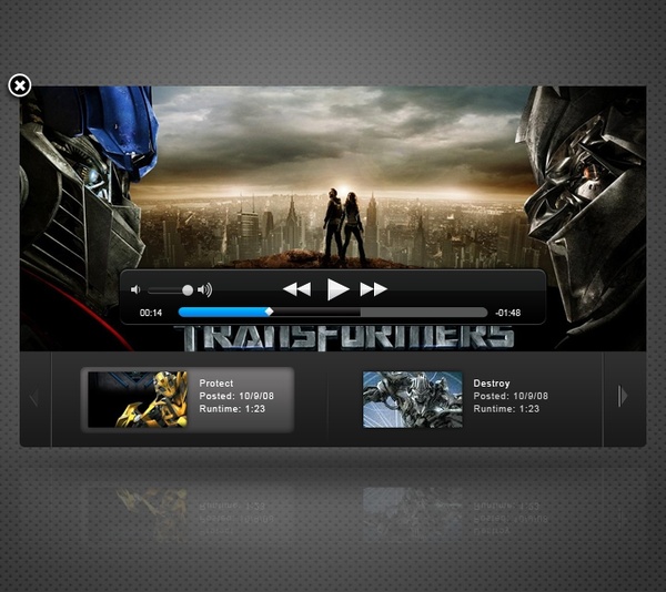 Apple Movie Trailers Video Player UI
