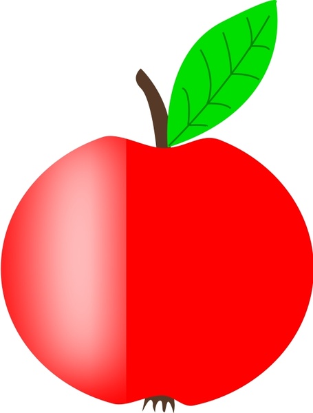 Apple Red with a Green Leaf