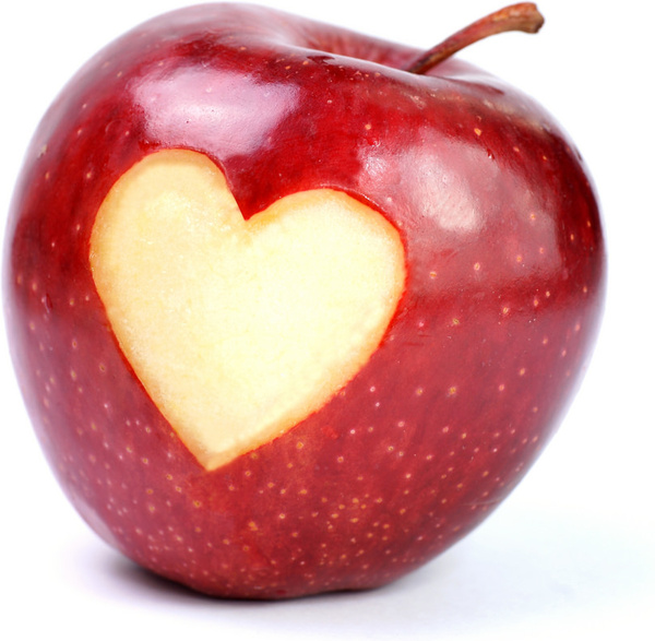 apple with heart 
