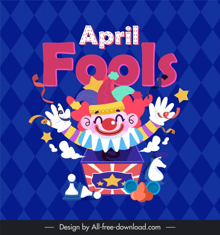 april fools day poster template funny cartoon clown tools cartoon 