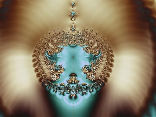 aqua and gold fractal