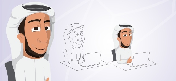 arab guy on a laptop