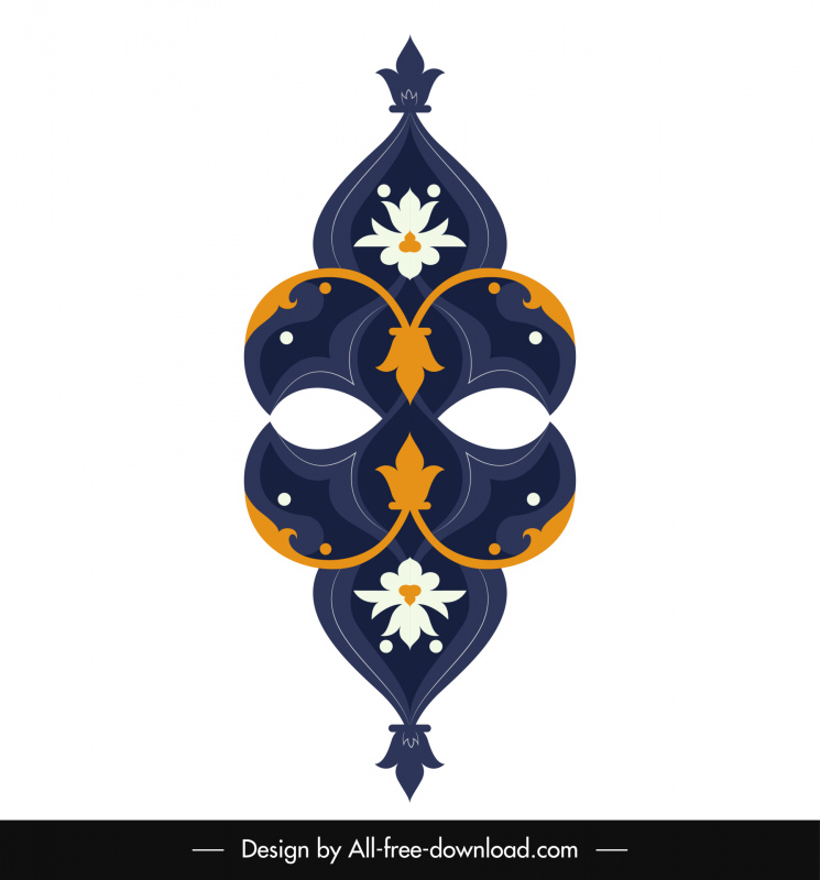 arabic islamic art template elegant symmetric floral decor 
