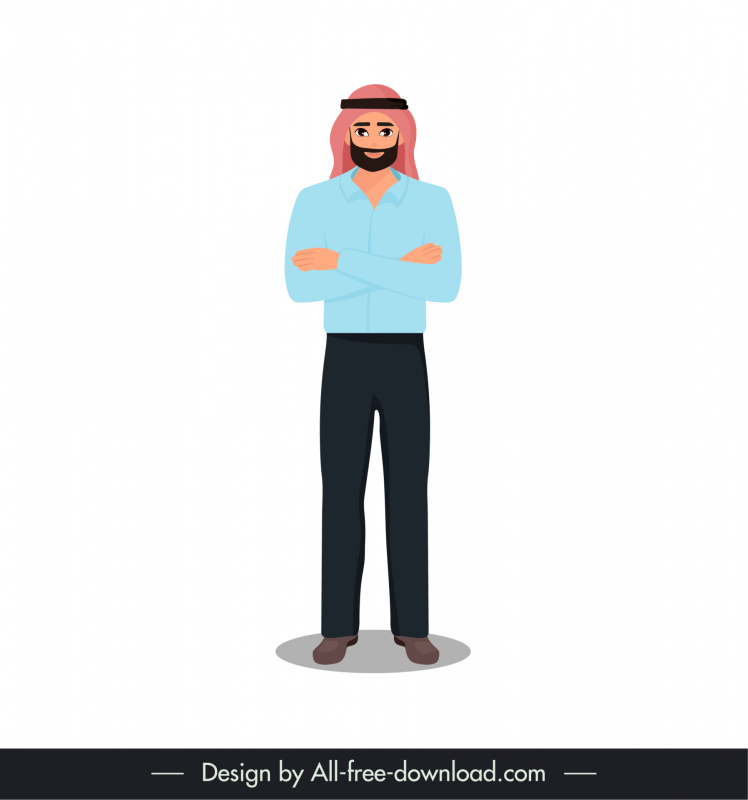 arabic islamic man icon cartoon character design