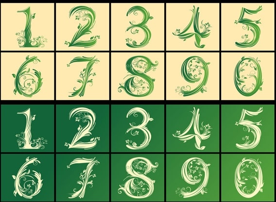 arabic numerals pattern vector