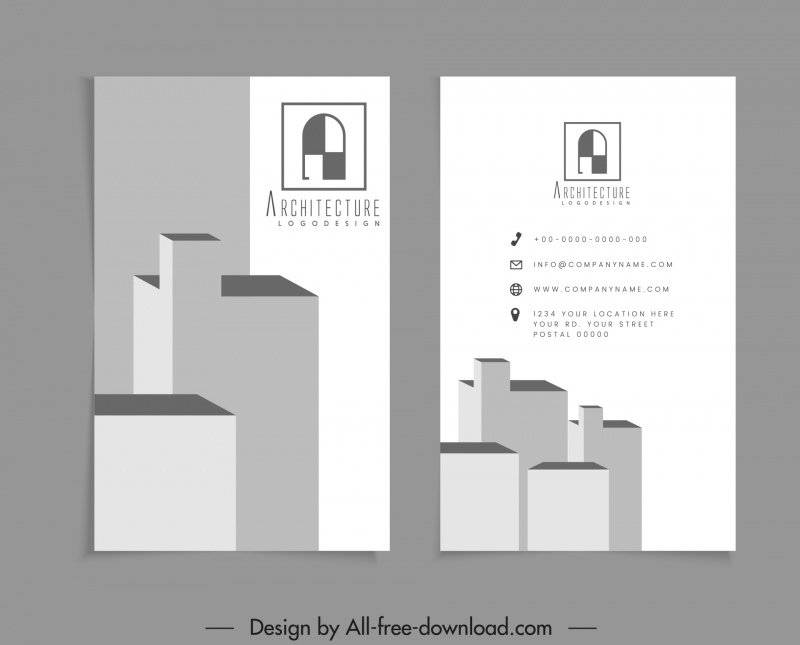 architect business card design templates 3d building decor