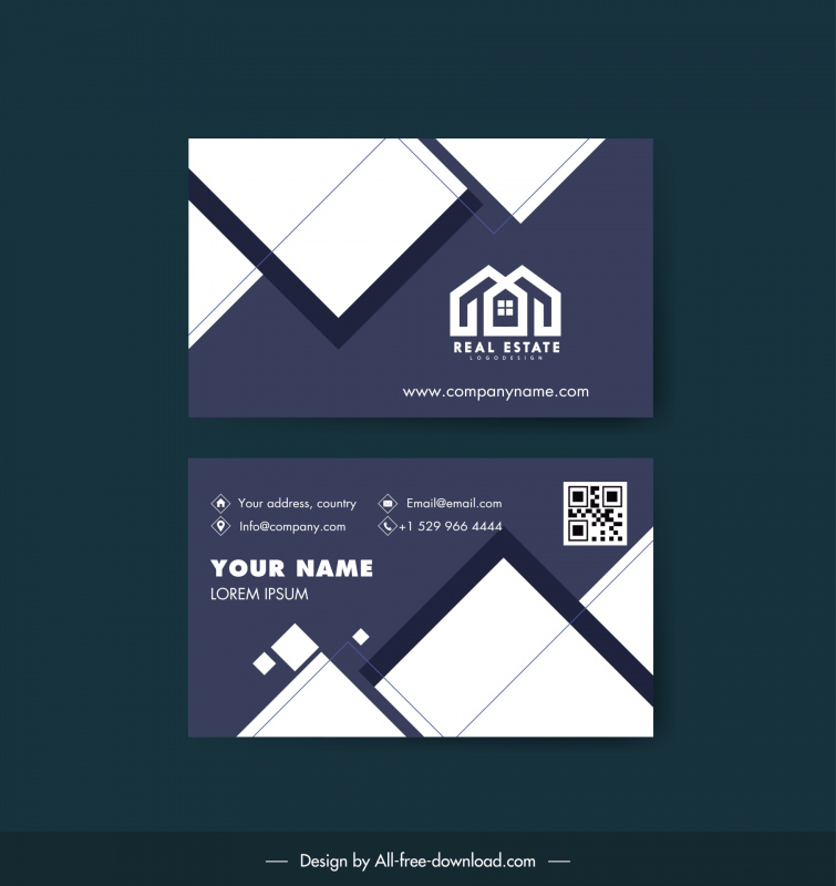 architect business card template flat contrast geometry