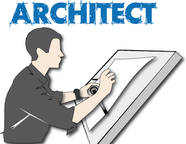 architect drawing on a sketch table