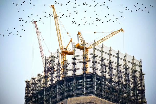 architecture building business construction crane