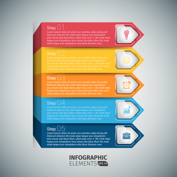 arrow stairs infographic template