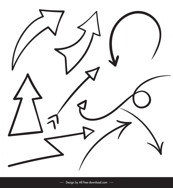 arrows design elements handdrawn dynamic 