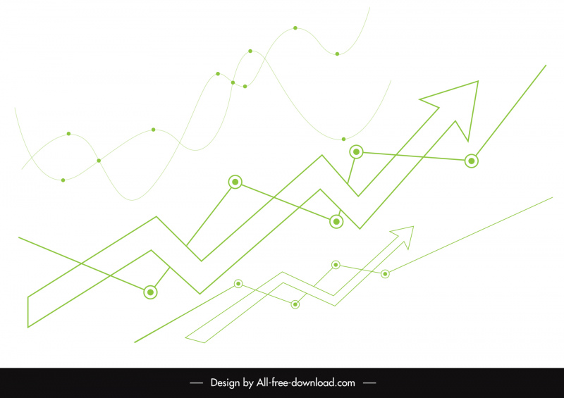 arrows lines stock trade design elements dynamic flat shapes sketch