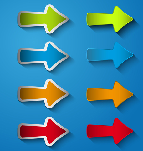 arrows stickers creative vector
