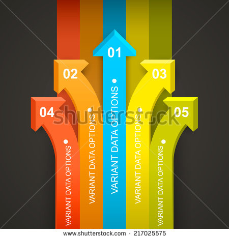 arrows with number infographic vector 
