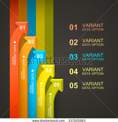 arrows with number infographic vector
