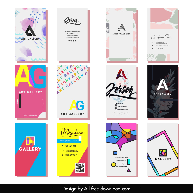 art gallery business card templates collection elegant modern design
