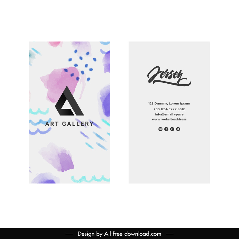 art gallery business card templates dynamic abstract grunge
