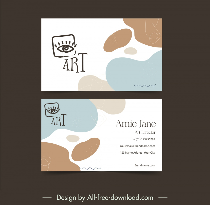 arts crafts business card templates flat deformed shapes handdrawn 