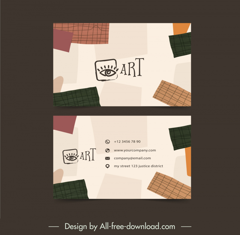 arts crafts business card templates handdrawn geometry abstraction