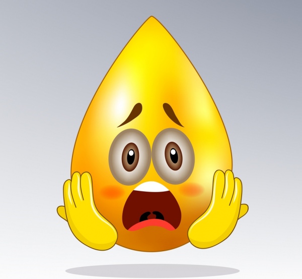 ashamed emotional icon yellow droplet shape