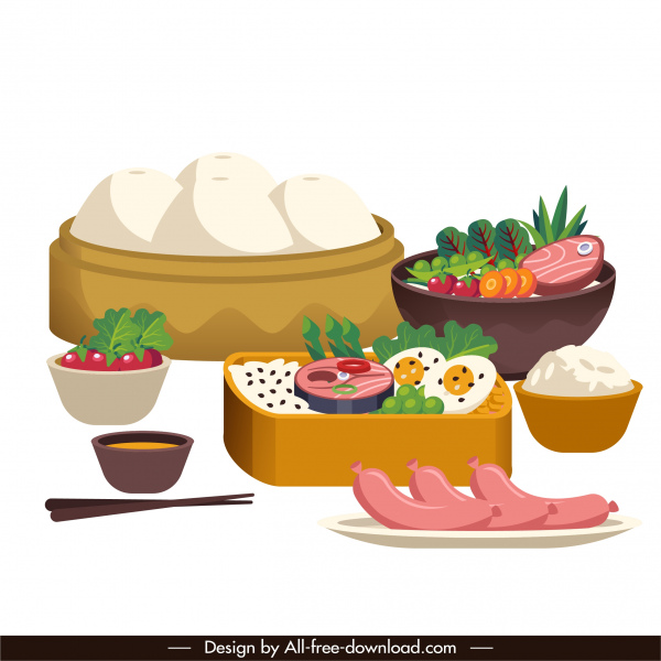 asian meal background colorful classic decor