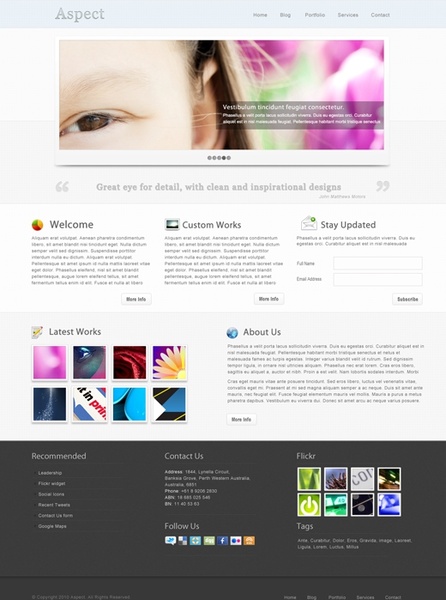 Aspects Free PSD Template