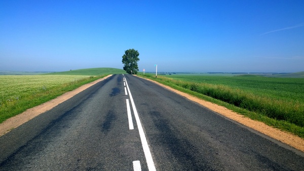 asphalt blur countryside curve direction empty far
