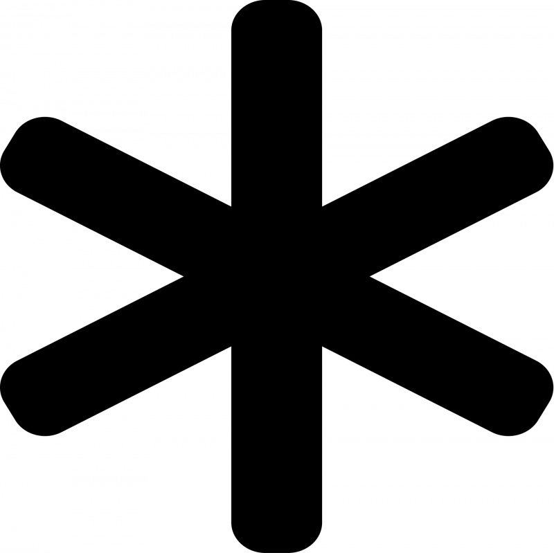 asterisk sign icon flat symmetric silhouette shape sketch