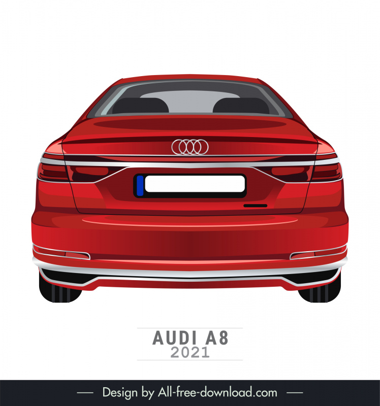 audi a8 2021 car model icon modern rear view sketch