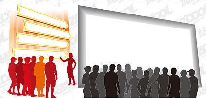 Audience figures silhouette vector material
