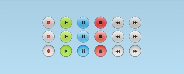 Audio Control Buttons with All States