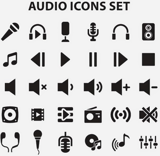audio icons set