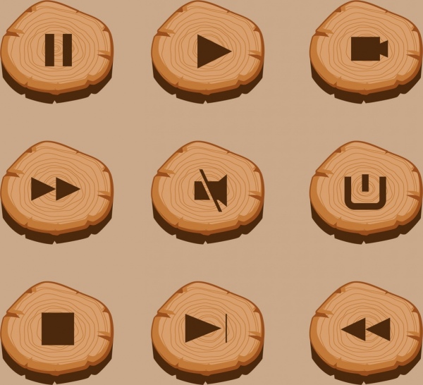 audiovisual sign buttons collection timber ornament