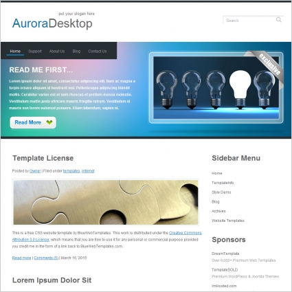 Aurora Desktop Template