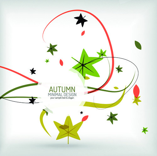 autumn abstract plant and leaves vector background