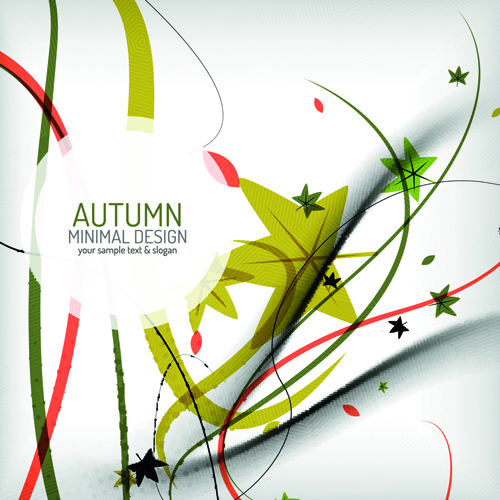 autumn abstract plant and leaves vector background