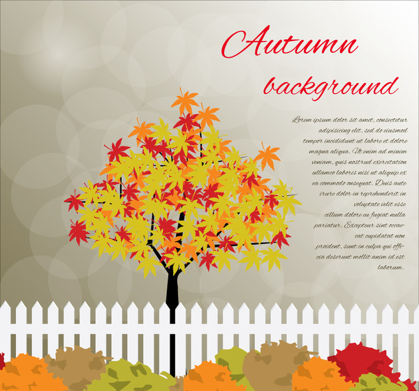 autumn background vector design with beautiful style