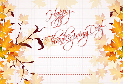 autumn elements greeting cards design vector 