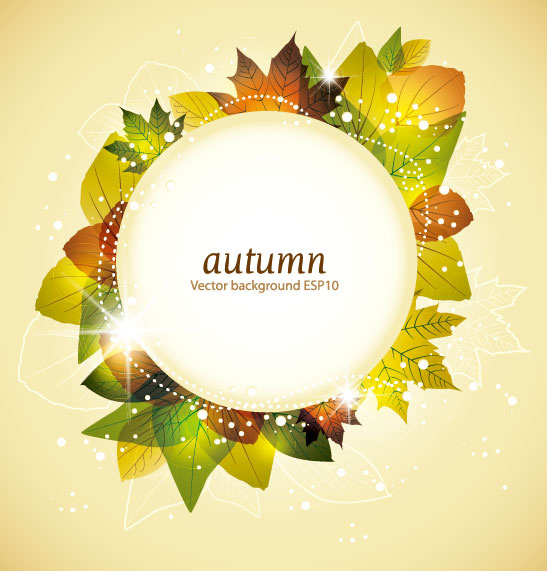autumn elements vector background set