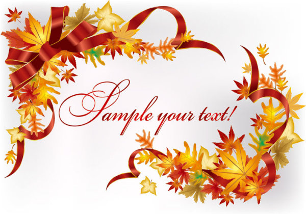 autumn leaves gift card vector