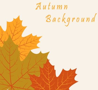 autumn leaves vintage art background vector