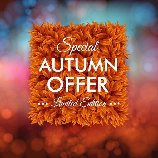 autumn promotions poster vector