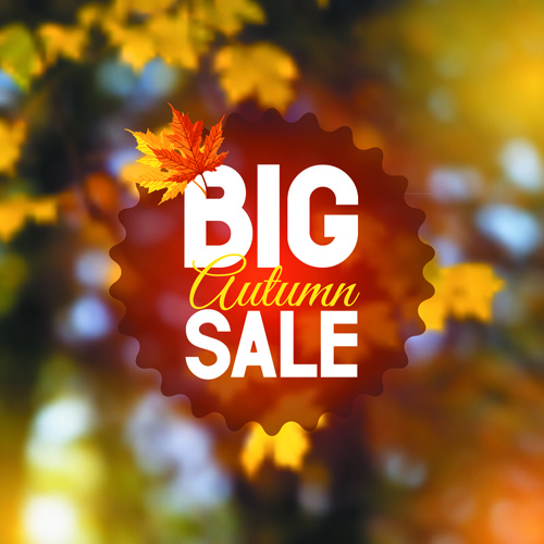 autumn sale blurred background vector