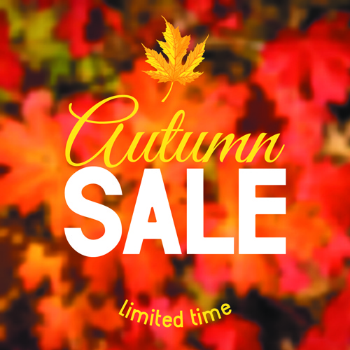 autumn sale blurred background vector