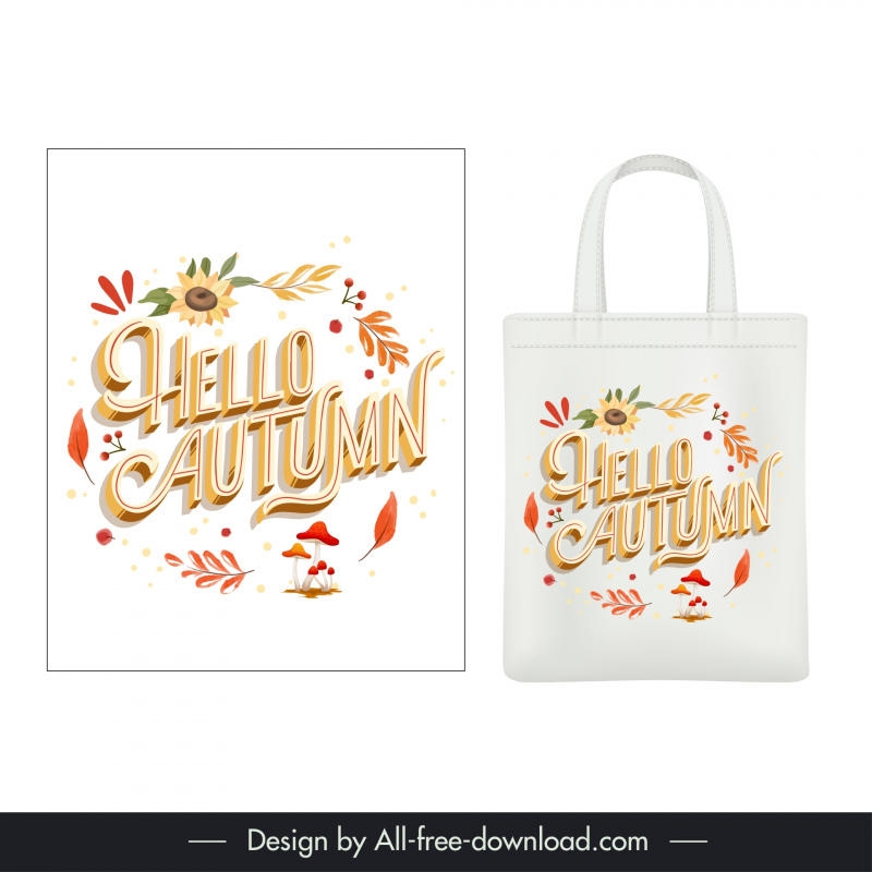 autumn tote bag template elegant nature elements