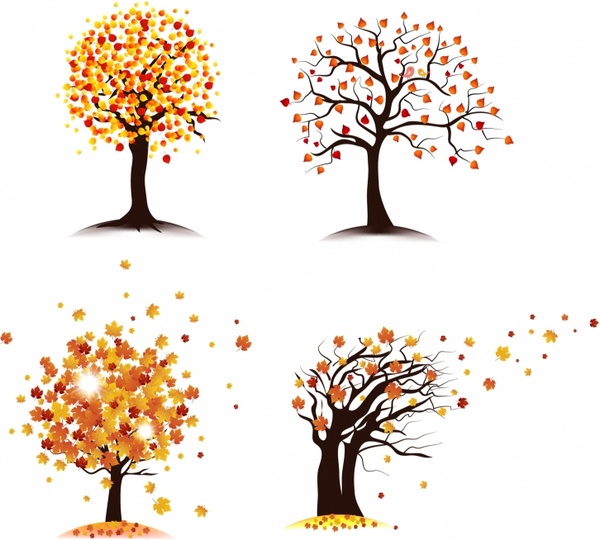 Autumn tree set