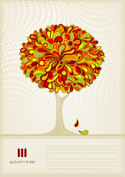 autumn tree style cover design vector