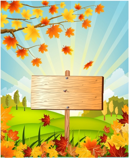 Autumn Wooden Sign