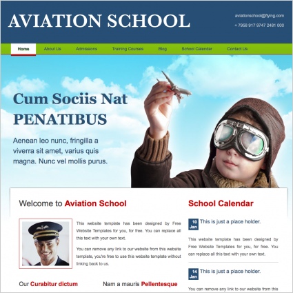 Aviation School Template